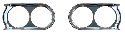 60-66 GMC P/U, SUBURBAN HEADLIGHT BEZEL SET (2PC), CHROME PLATED