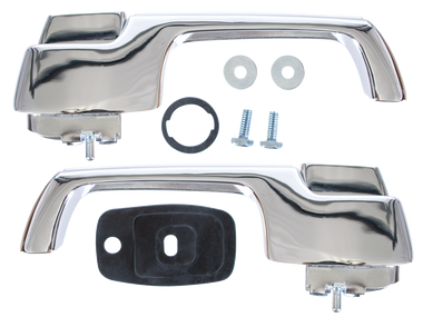 67 CHEV/GMC P/U, SUBURBAN AND PANEL OUTSIDE DOOR HANDLE SET CHROME, W/SCREWS AND GASKETS