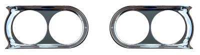 60-66 GMC P/U, SUBURBAN HEADLIGHT BEZEL SET (2PC), CHROME PLATED