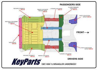 87-95 JEEP YJ TRANSVERSE, FULL WIDTH, FLOOR SUPPORT - Image 2