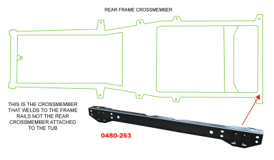 87-95 WRANGLER REAR FRAME CROSSMEMBER - Image 2