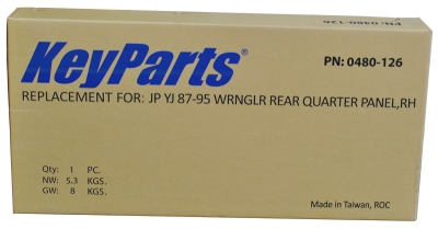 87-95 YJ WRANGLER REAR QUARTER PANEL WITH B POST REINFORCEMENT, LH - Image 4