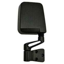 1987-2002 Jeep Wrangler Passenger's Side Door Mirror Manual Adjustment, Manual Folding, Non-Heated, Textured Paint To Match